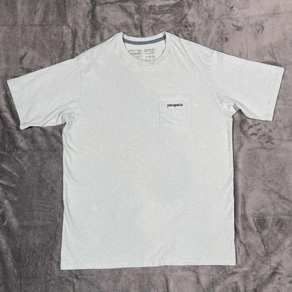 Patagonia Shirt Mens M Green Pocket Graphic Responsibili-Tee Tagless Jersey